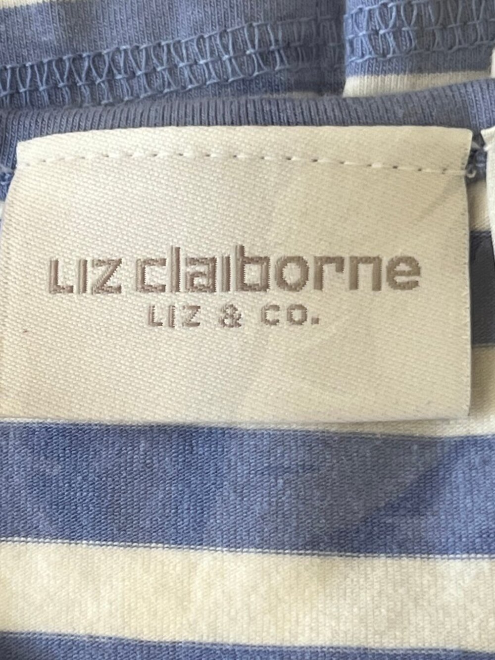 Liz Claiborne Liz & Co Blue & White Striped Shirt - Picture 11 of 14